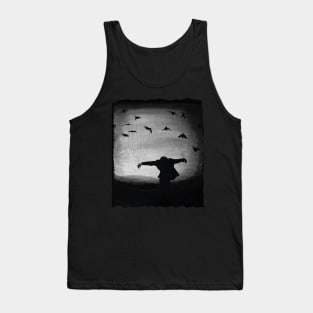 Man In flight with ravens Tank Top